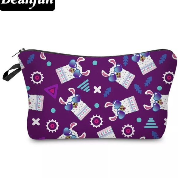 Handbags - Purple Llama With Sunglasses Cosmetic Bag